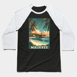 Maldives Tropical Paradise Travel Art Baseball T-Shirt